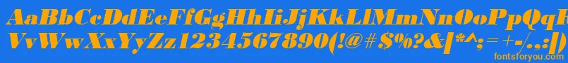 UrwbodonidextbolOblique Font – Orange Fonts on Blue Background
