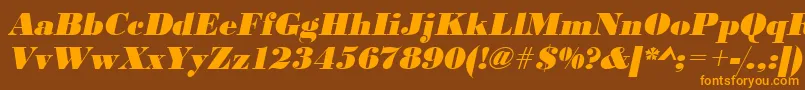UrwbodonidextbolOblique Font – Orange Fonts on Brown Background
