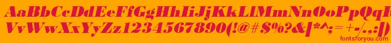 UrwbodonidextbolOblique Font – Red Fonts on Orange Background