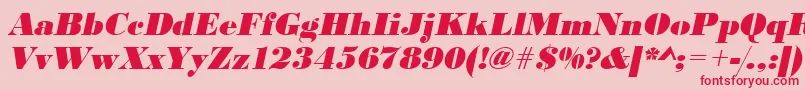 UrwbodonidextbolOblique Font – Red Fonts on Pink Background