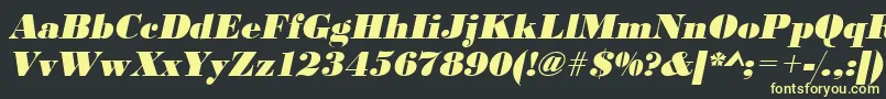 UrwbodonidextbolOblique Font – Yellow Fonts on Black Background