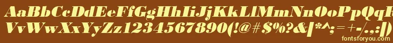 UrwbodonidextbolOblique Font – Yellow Fonts on Brown Background