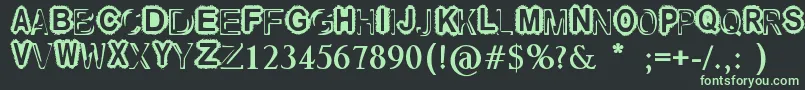 RaslaniUndSoWeiter-fontti – vihreät fontit mustalla taustalla