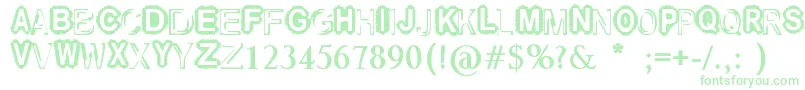 RaslaniUndSoWeiter-Schriftart – Grüne Schriften auf weißem Hintergrund