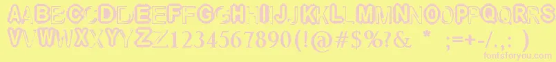 RaslaniUndSoWeiter Font – Pink Fonts on Yellow Background