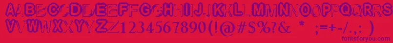 RaslaniUndSoWeiter-Schriftart – Violette Schriften auf rotem Hintergrund
