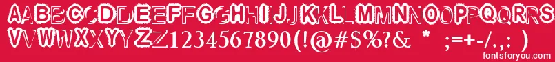 RaslaniUndSoWeiter Font – White Fonts on Red Background