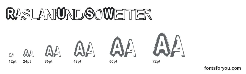 Размеры шрифта RaslaniUndSoWeiter