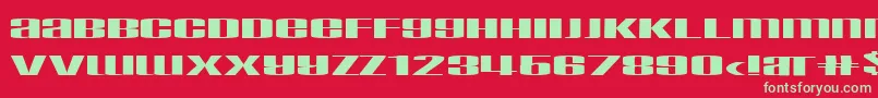 Taskekse Font – Green Fonts on Red Background