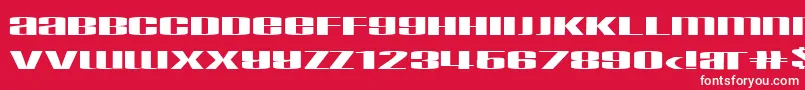 フォントTaskekse – 赤い背景に白い文字