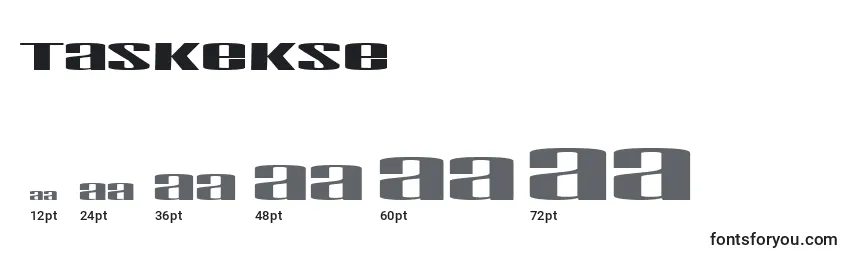 Размеры шрифта Taskekse