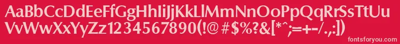 ColumbiaserialBold Font – Pink Fonts on Red Background