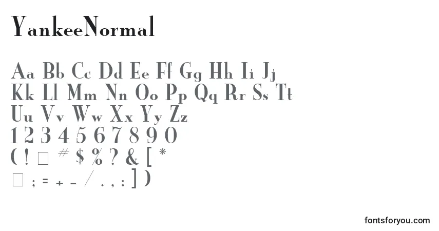 YankeeNormal-fontti – aakkoset, numerot, erikoismerkit