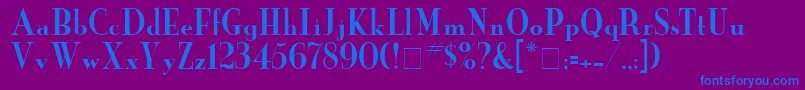 Czcionka YankeeNormal – niebieskie czcionki na fioletowym tle