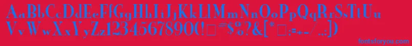 YankeeNormal Font – Blue Fonts on Red Background