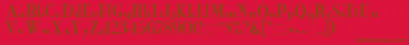 Fonte YankeeNormal – fontes marrons em um fundo vermelho