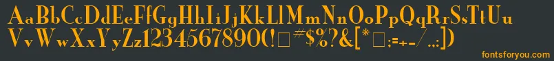 YankeeNormal-Schriftart – Orangefarbene Schriften auf schwarzem Hintergrund