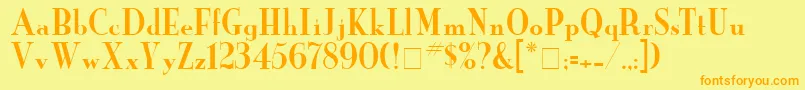 Fonte YankeeNormal – fontes laranjas em um fundo amarelo