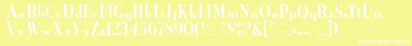 Czcionka YankeeNormal – białe czcionki na żółtym tle