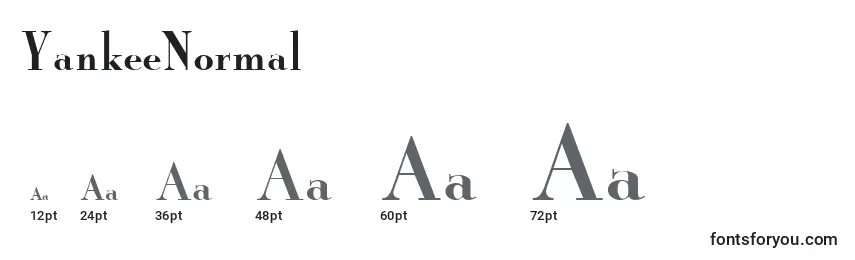 YankeeNormal Font Sizes