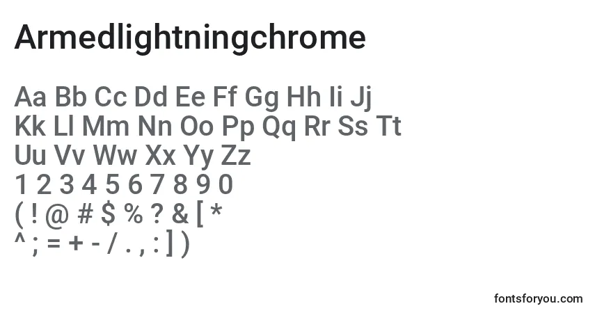 Fuente Armedlightningchrome - alfabeto, números, caracteres especiales