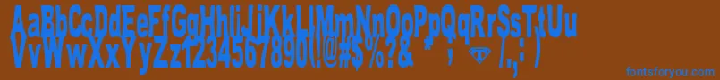 TomBombadil Font – Blue Fonts on Brown Background