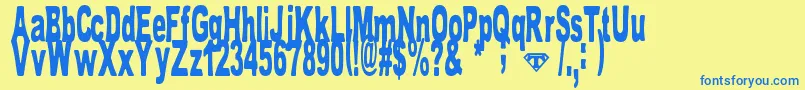 TomBombadil Font – Blue Fonts on Yellow Background