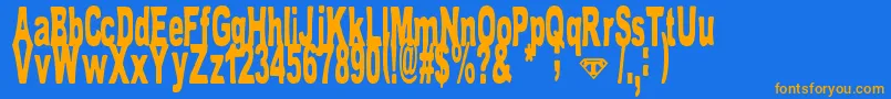 TomBombadil Font – Orange Fonts on Blue Background