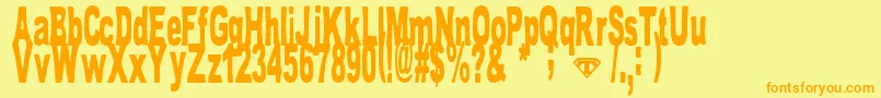 TomBombadil Font – Orange Fonts on Yellow Background