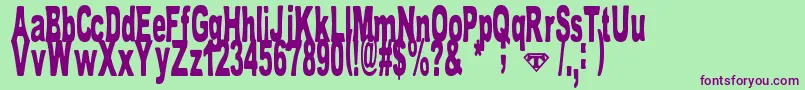 TomBombadil Font – Purple Fonts on Green Background
