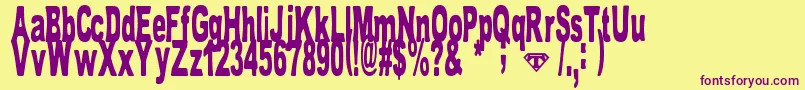 TomBombadil Font – Purple Fonts on Yellow Background