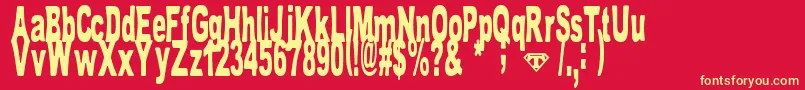 TomBombadil Font – Yellow Fonts on Red Background