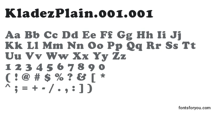Schriftart KladezPlain.001.001 – Alphabet, Zahlen, spezielle Symbole