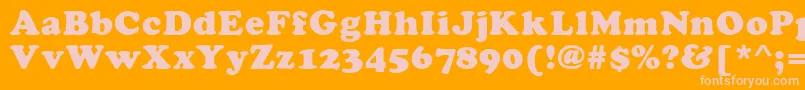 KladezPlain.001.001 Font – Pink Fonts on Orange Background