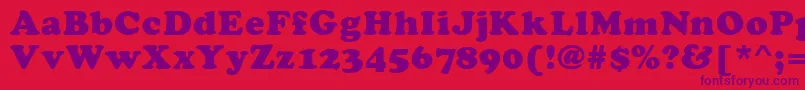 KladezPlain.001.001 Font – Purple Fonts on Red Background