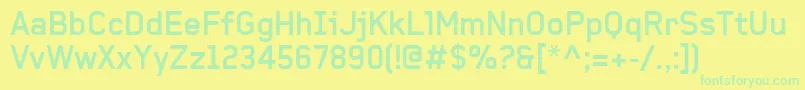 Fonte BaksheeshBold – fontes verdes em um fundo amarelo