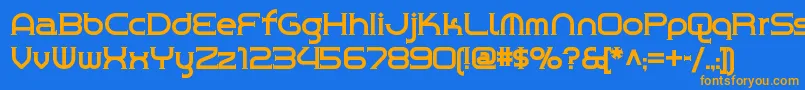 Chromeyellownf Font – Orange Fonts on Blue Background