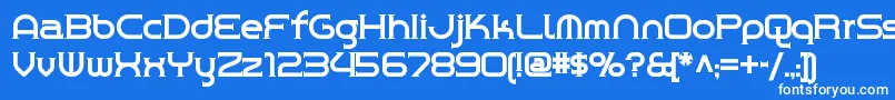 Chromeyellownf Font – White Fonts on Blue Background