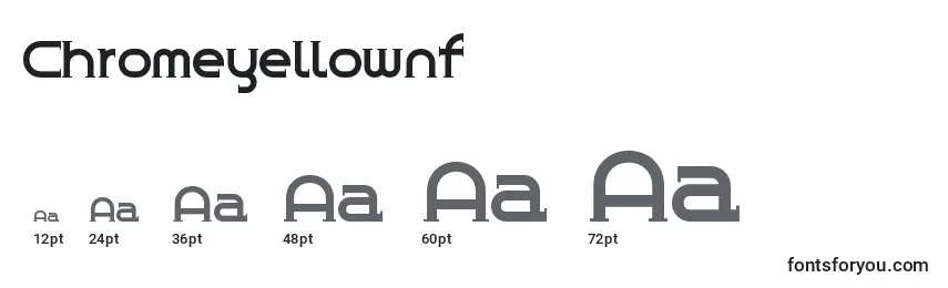 Размеры шрифта Chromeyellownf (65385)
