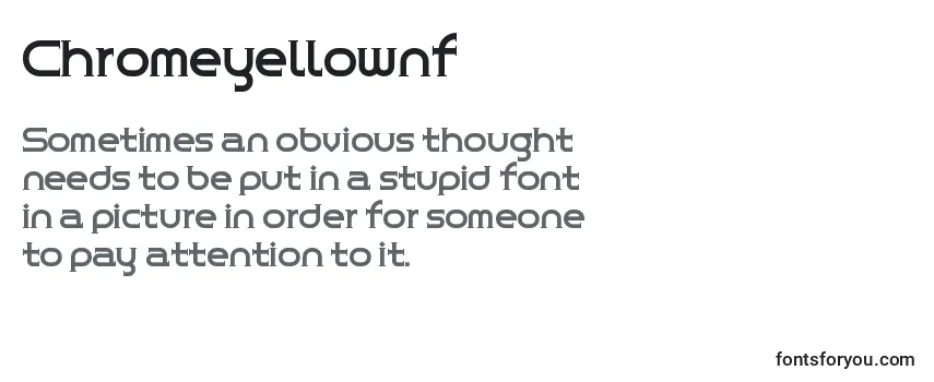Review of the Chromeyellownf (65385) Font
