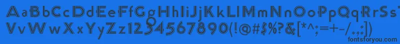 K22TriLineGothic Font – Black Fonts on Blue Background