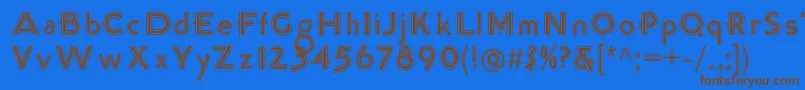 K22TriLineGothic Font – Brown Fonts on Blue Background