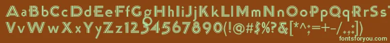 K22TriLineGothic Font – Green Fonts on Brown Background