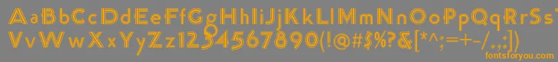 K22TriLineGothic Font – Orange Fonts on Gray Background