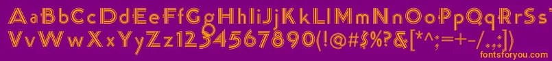 K22TriLineGothic Font – Orange Fonts on Purple Background