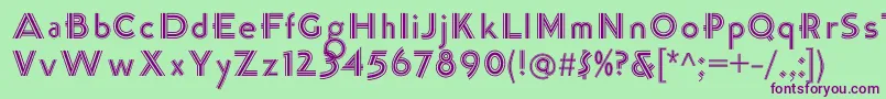 K22TriLineGothic Font – Purple Fonts on Green Background