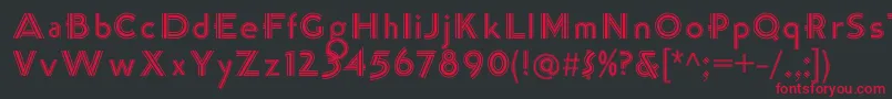 K22TriLineGothic Font – Red Fonts on Black Background