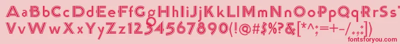 K22TriLineGothic Font – Red Fonts on Pink Background