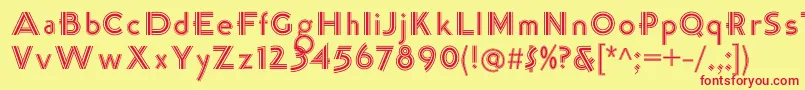 K22TriLineGothic Font – Red Fonts on Yellow Background