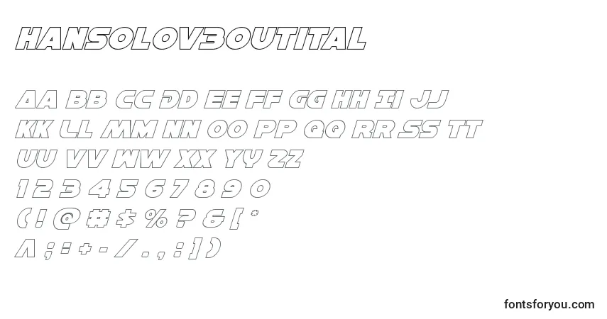 Hansolov3outital Font – alphabet, numbers, special characters